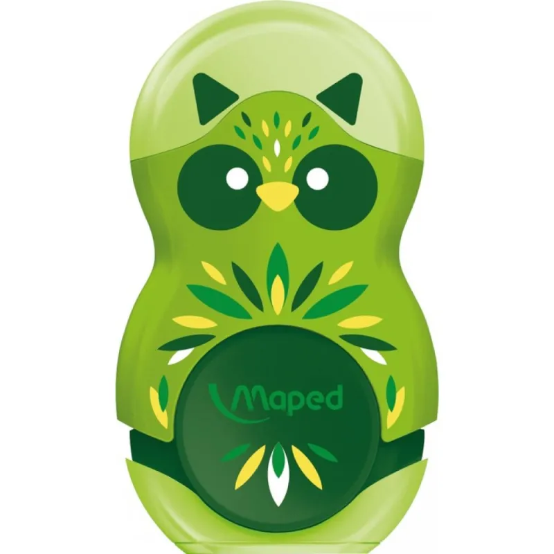 Maped - Ξύστρα & Γόμα Mini Cute Loopy Διπλή, Λαχανί 049113