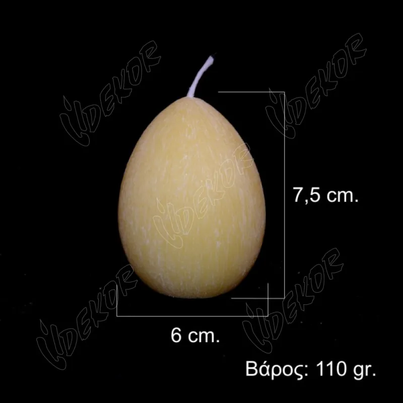 Dekor Candles Κερί - Αρωματικό Αυγό Ξυστό Μασίφ Φ6 X 7,5cm 08.7.EG.6