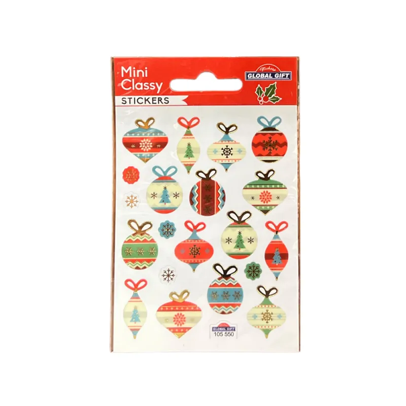Global Gift - Αυτοκολλητάκια Mini Classy, Christmas Balls 105550