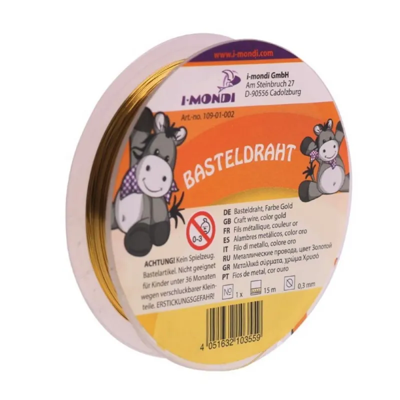 I-Mondi - Σύρμα Μεταλλικό Χρυσό 0.30mm x 15m 109-01-002