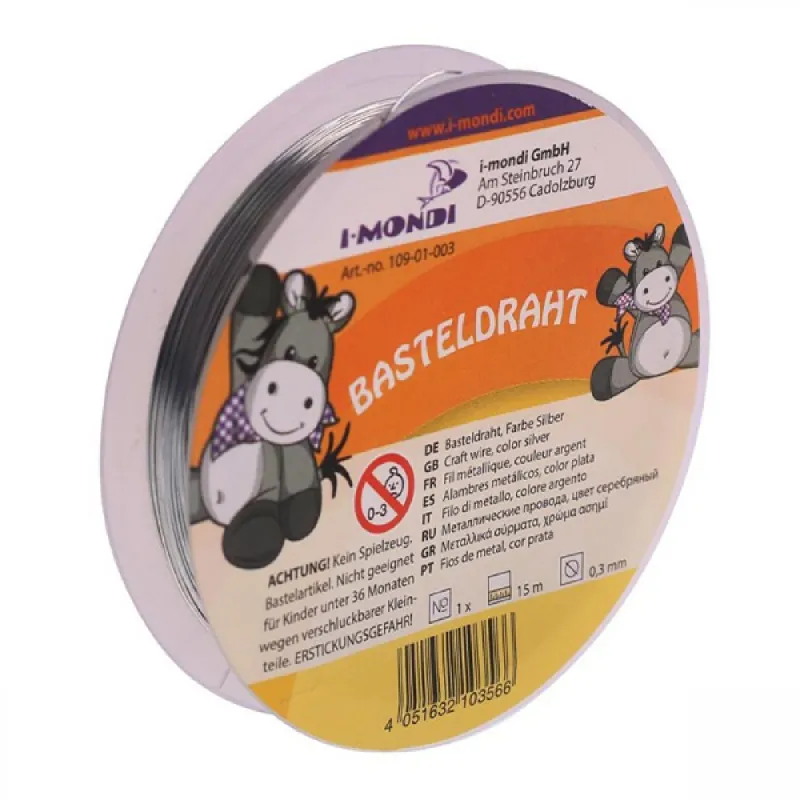 I-Mondi - Σύρμα Μεταλλικό Ασημί 0.30mm x 15m 109-01-003