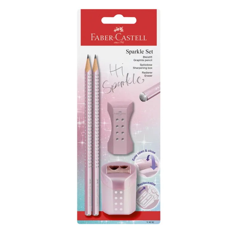 Faber Castell - Σετ Mολυβιών Grip Sparkle Roll On, Pink 118282