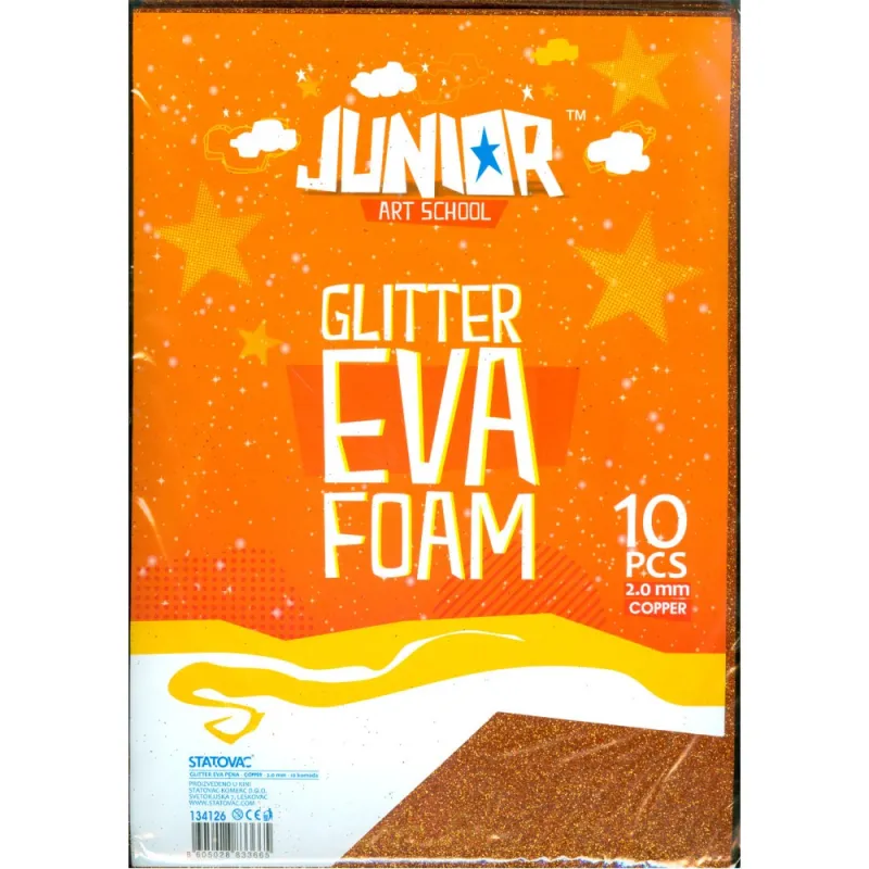 Statovac - Αφρώδες Φύλλο 20x30 Orange Glitter 134126