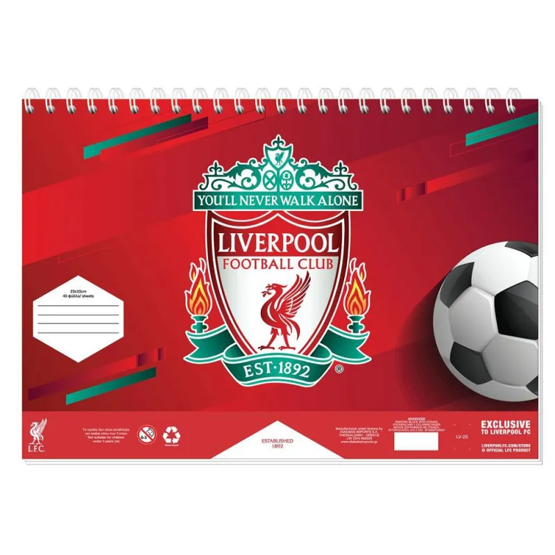 Diakakis - Μπλόκ Ζωγραφικής Liverpool F.C. 40Φ 23x33cm 141007