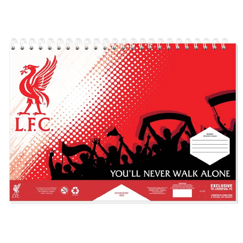 Diakakis - Μπλόκ Ζωγραφικής Liverpool F.C. 40Φ 23x33cm 141007