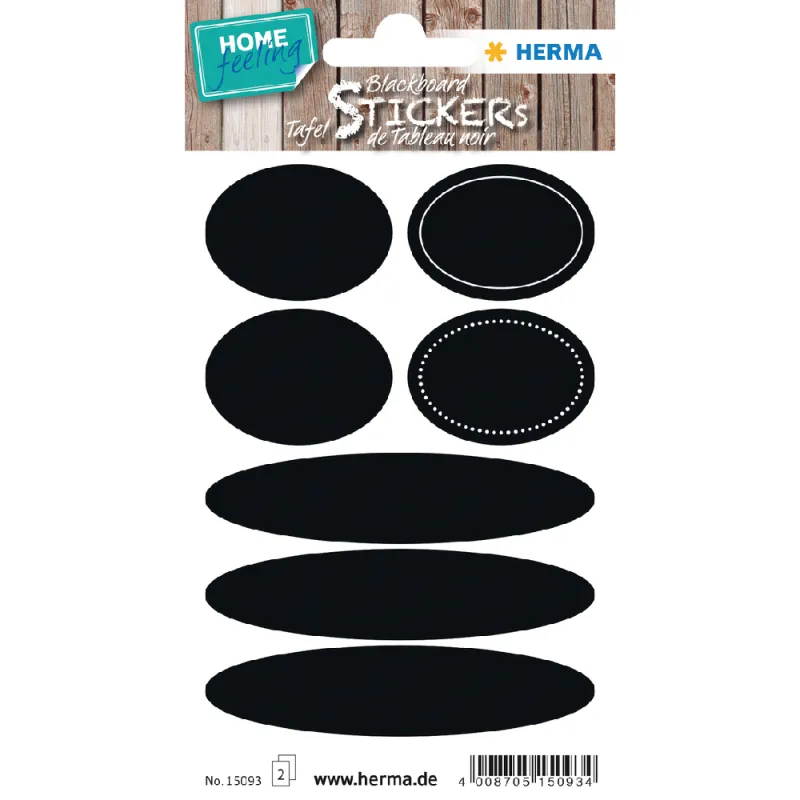 Herma - Ετικέτες Αυτοκόλλητες, Black Oval 2 Sheets 15093