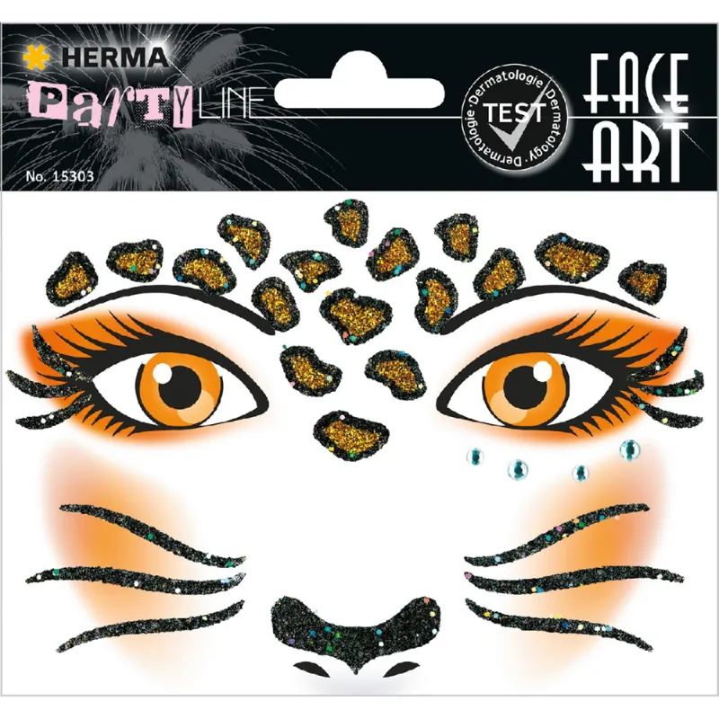 Herma - Αυτοκόλλητα Face Art, Leopard 15303