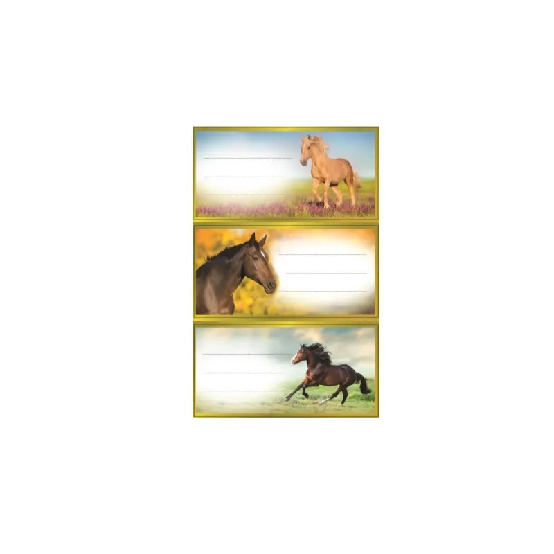 Global Gift - Ετικέτες Αυτοκόλλητες Τετραδίων Deco, Horses 12 Τμχ 170245