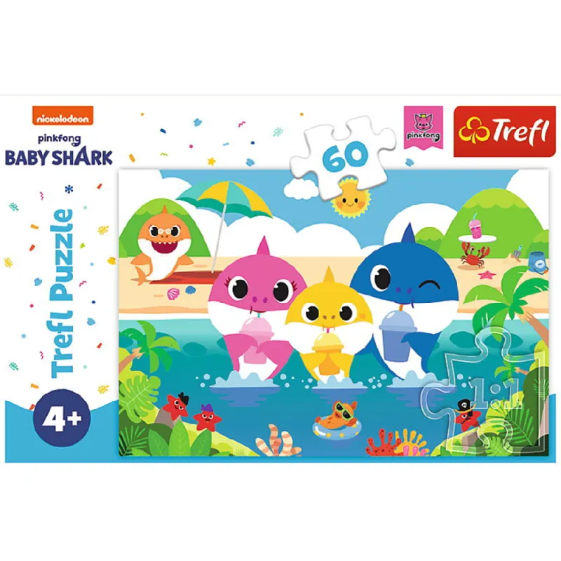Trefl - Puzzle A Family Of Sharks On A Vacation 60 Pcs 17370