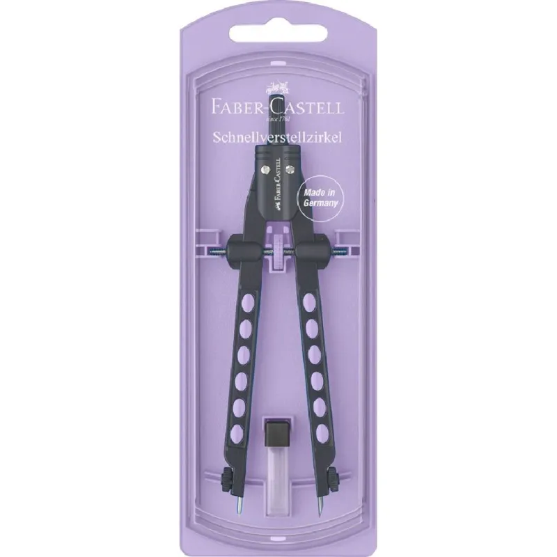 Faber Castell - Διαβήτης Quick Set Compass Factory Pastel, Μωβ 174322