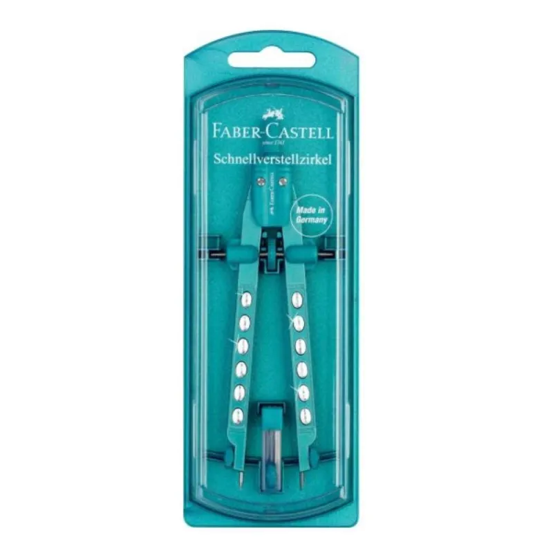Faber Castell – Διαβήτης Quick Set Compass Factory, Metallic Ocean 174323