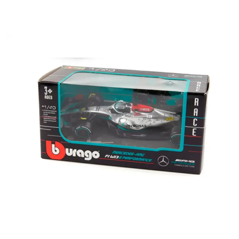 Bburago - 1/43 Race, Formula F1 2022 Mercedes AMG F1 W13 E-Performance 18-38065