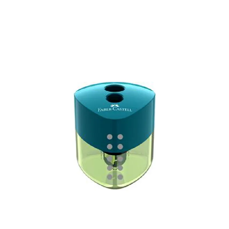Faber Castell Ξύστρα - Διπλή Grip Auto Double, Τιρκουάζ/Ανοιχτό Πράσινο 183103