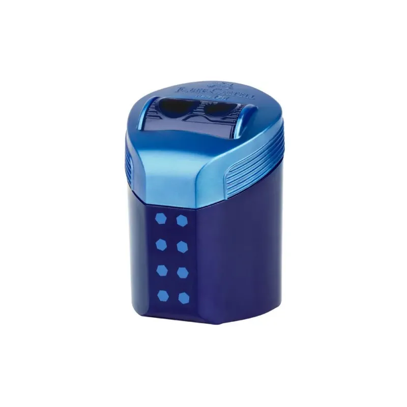 Faber Castell - Ξύστρα Βαρελάκι Διπλή Roll-On Metalic Blue 183910