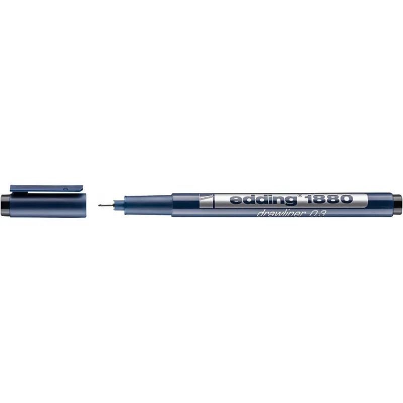 Edding – Μαρκαδόρος Σχεδίου 1880, Μαύρο 0,3mm 188003