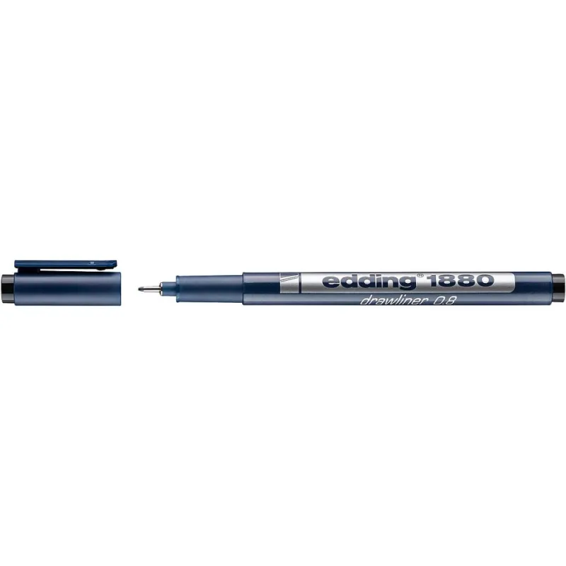 Edding – Μαρκαδόρος Σχεδίου 1880, Μαύρο 0,8mm 188008
