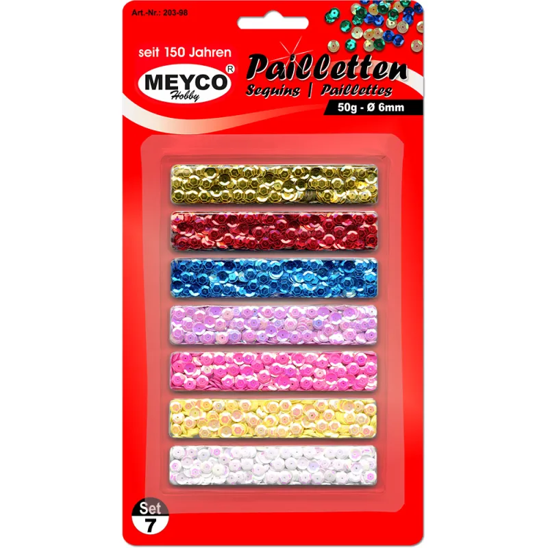 Meyco - Πούλιες, Σετ 7 Χρώματα 6mm 50gr 203-98
