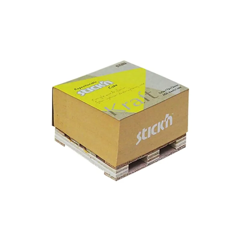 Stick'N - Αυτοκόλλητα Χαρτάκια Eco Recycled Kraft 76x76mm 400 Φύλλα 21816