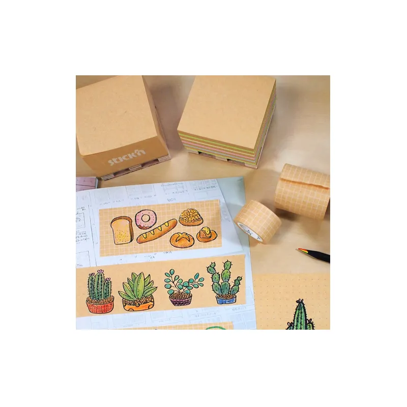 Stick'N - Αυτοκόλλητα Χαρτάκια Eco Recycled Kraft-Color 76x76mm 400 Φύλλα 21817