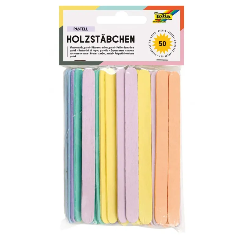 Folia - Γλωσσοπίεστρα Παστέλ 114x10x2mm 50 Τεμ 2288