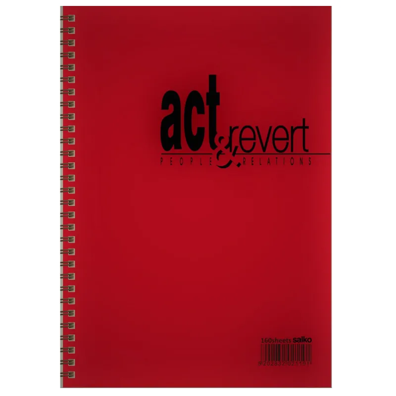 Salko Paper - Μπλοκ Σημειώσεων Σπιράλ 80 Φύλλων, Act & Revert 10x14, Κόκκινο 2328