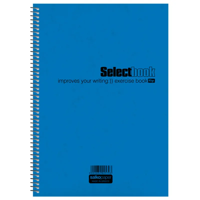 Salko Paper - Μπλοκ Σημειώσεων Σπιράλ 60 Φύλλων, Select Book 14x21, Μπλε 2343
