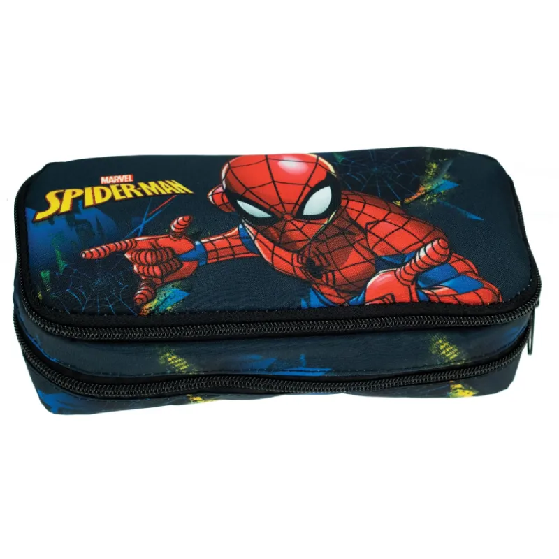 Gim – Κασετίνα Οβάλ Spiderman, Blue Net 337-04144