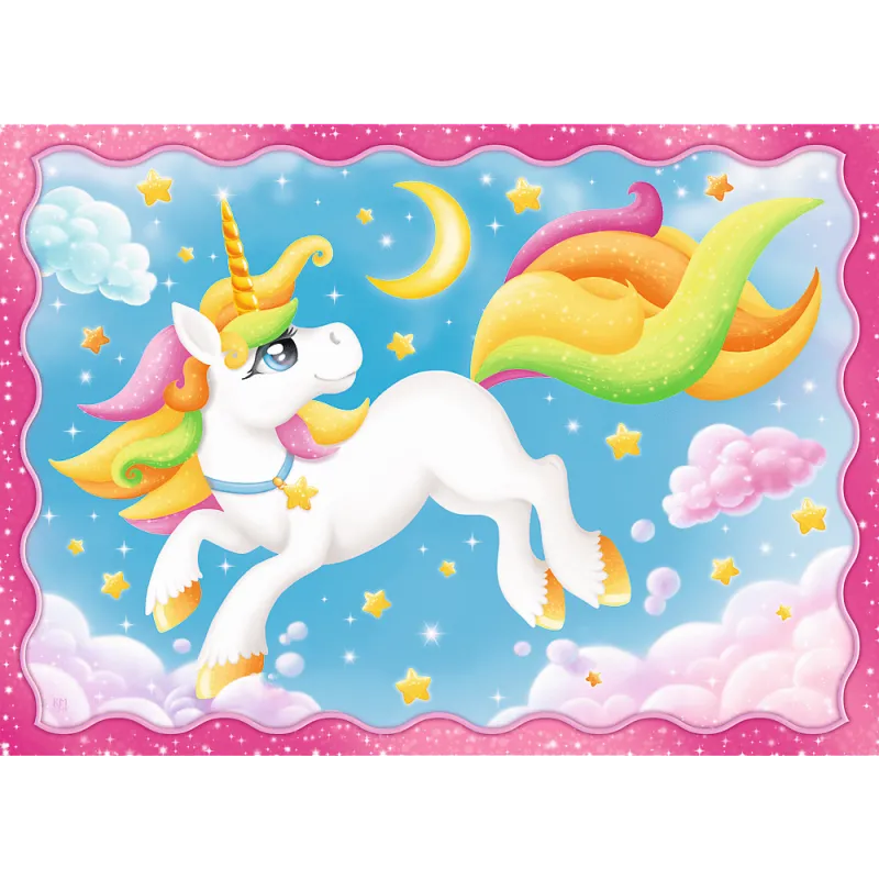 Trefl - Puzzle 4 in 1 Magical World Of Unicorns 35/48/54/70 Pcs 34321