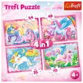 Trefl - Puzzle 4 in 1 Magical World Of Unicorns 35/48/54/70 Pcs 34321 Trefl - Puzzle 4 in 1 Magical World Of Unicorns 35/48/54/70 Pcs 34321