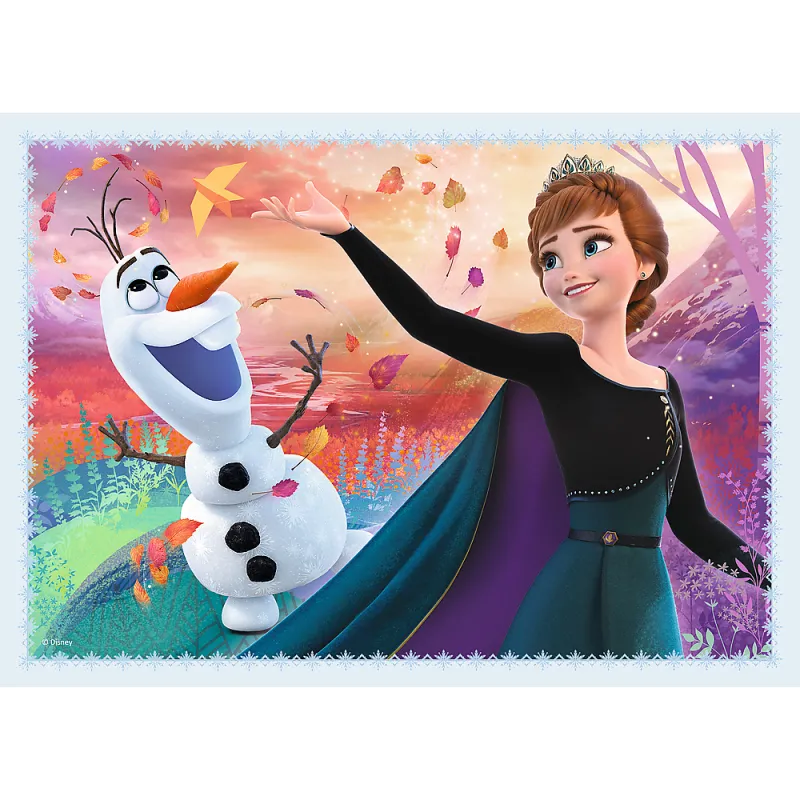 Trefl - Puzzle 4 in 1 Frozen II, In The Magic Forest 35/48/54/70 Pcs 34344