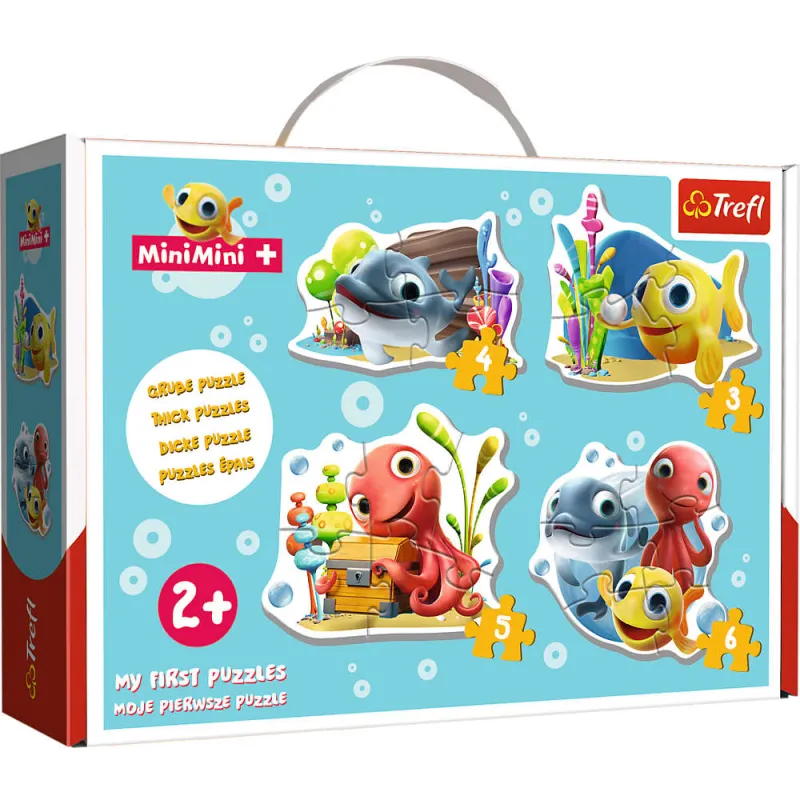 Trefl - Puzzle 4 in 1, Fish MiniMini 3/4/5/6 Pcs 36125