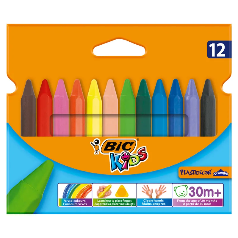 Bic - Kηρομπογιές Kids Plastidecor 12 Τμχ 400078
