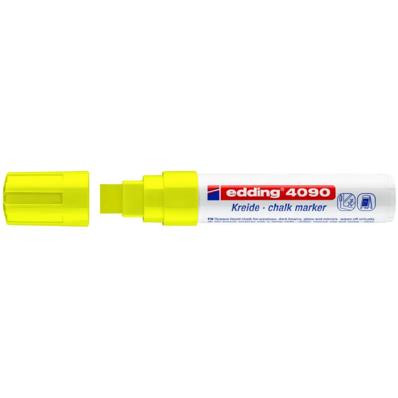 Edding – Μαρκαδόρος Κιμωλίας 4090, Neon Κίτρινο 4090-65