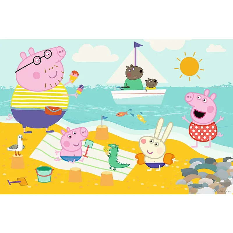 Trefl - Puzzle Super Maxi Double-Sided, Happy Peppa Pig Day 24 Pcs 41010