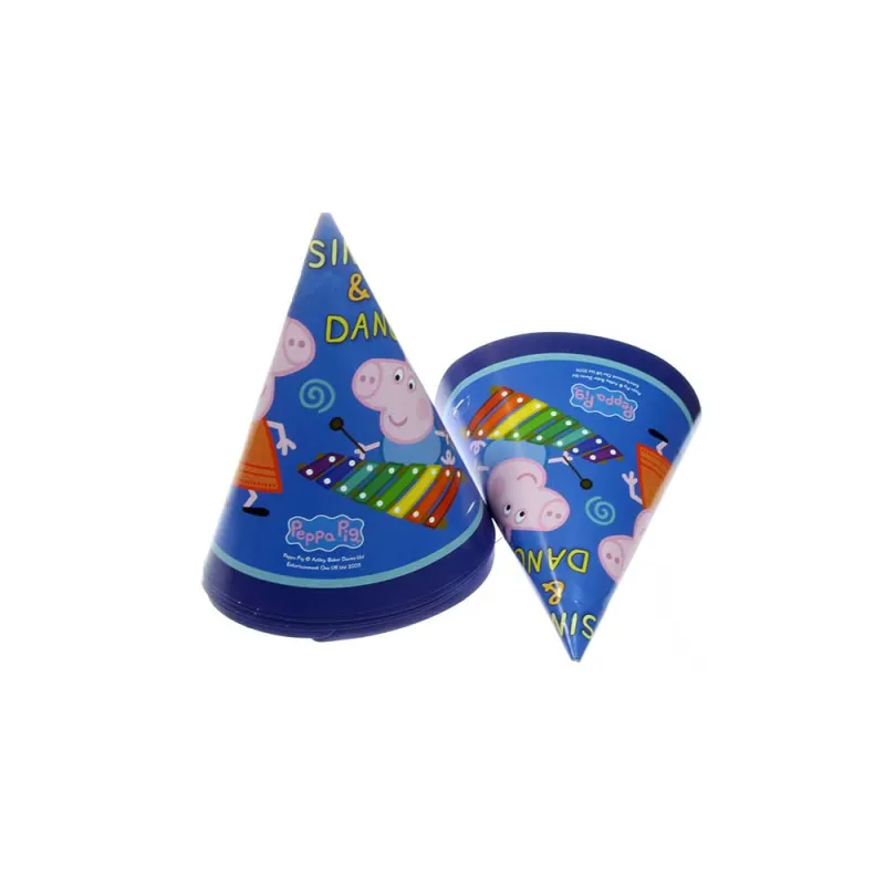 Diakakis - Χάρτινα Καπελάκια Κώνος Peppa Pig, Μπλε 6 Pieces 480942