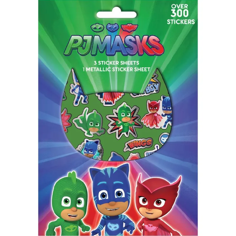 Diakakis - Αυτοκόλλητα PJ Masks, Μπλόκ 300 Τμχ 484105