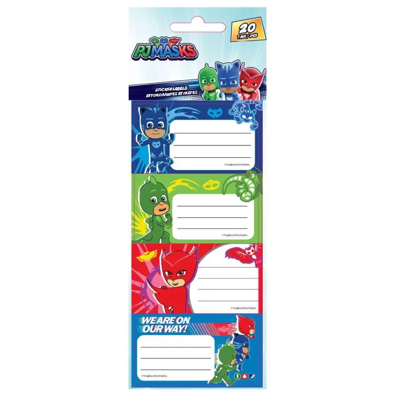 Diakakis - Ετικέτες Αυτοκόλλητες Τετραδίων, PJ Masks 20 Τμχ 484270
