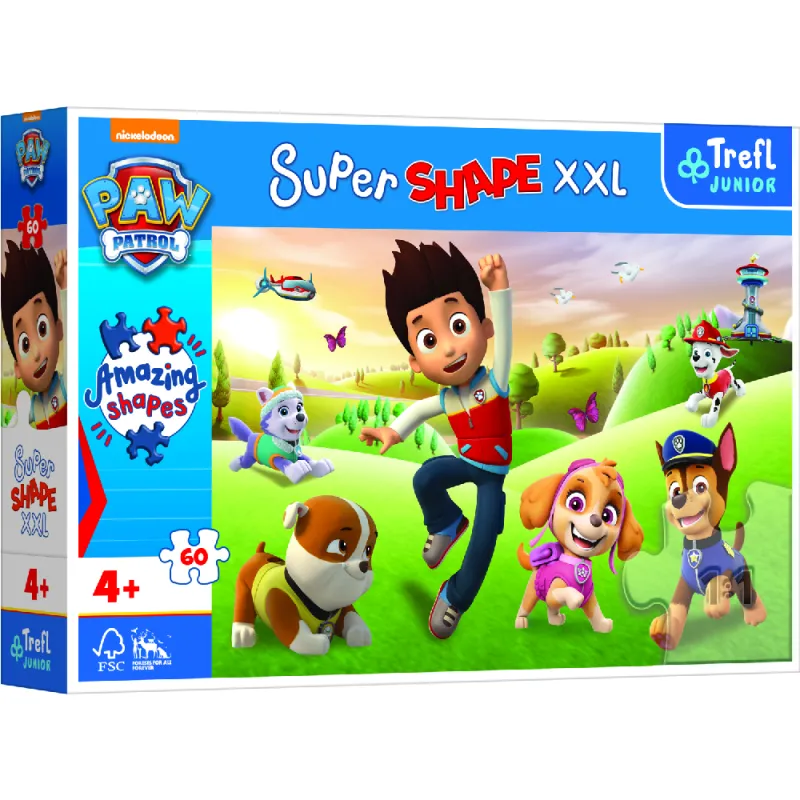 Trefl - Puzzle Super Shape XL, Smiling Dogs 60 Pcs 50009