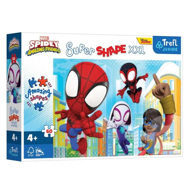 Trefl - Puzzle Super Shape XL, Spidey - Amazing friends 50012 60 Pcs