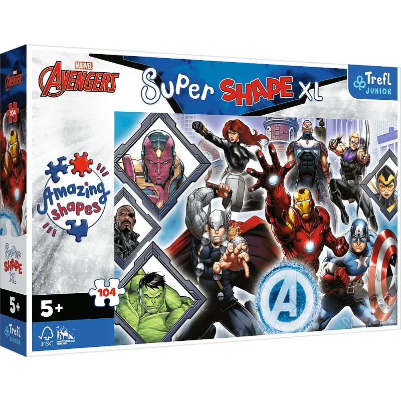 Trefl - Puzzle Super Shape XL, Your Favorite Avengers 104 Pcs 50018