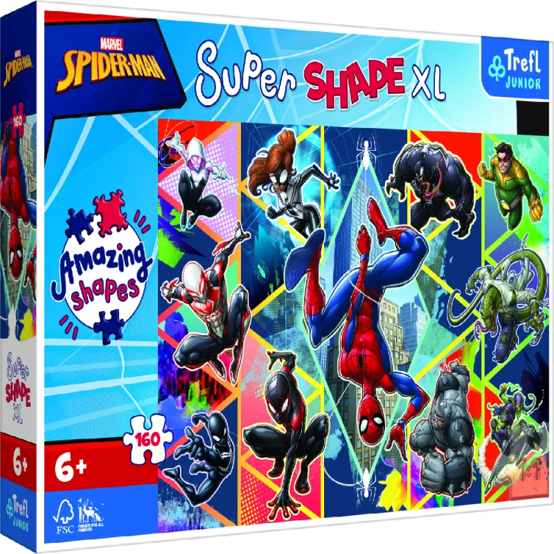 Trefl - Puzzle Super Shape XL, Join Spiderman 160 Pcs 50024
