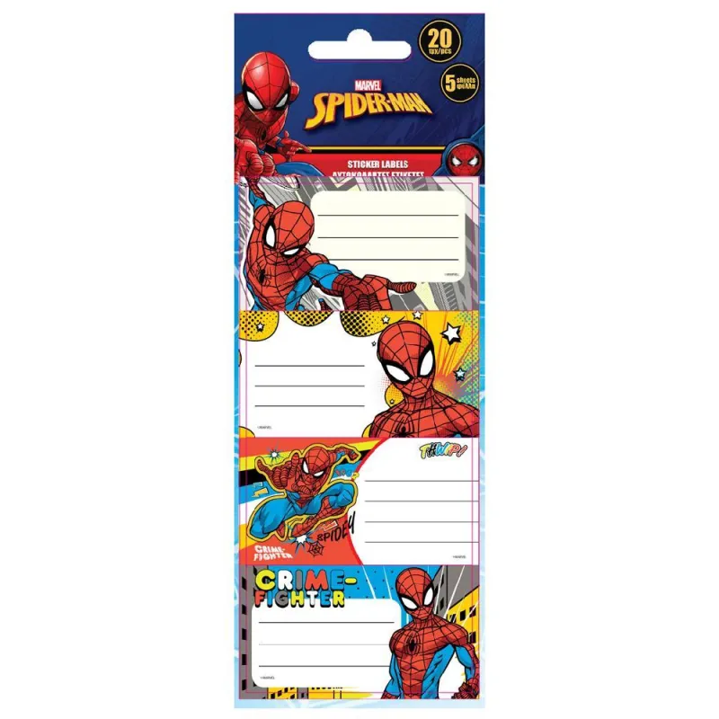 Diakakis - Ετικέτες Αυτοκόλλητες Τετραδίων, Spiderman 20 Τμχ 508239