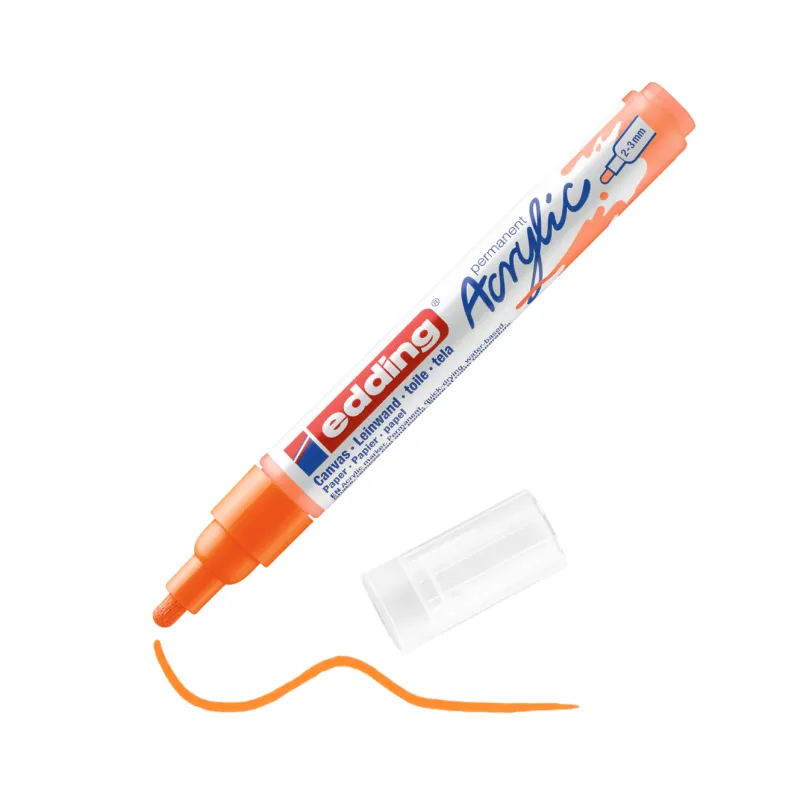 Edding – Ακρυλικός Μαρκαδόρος 5100, 2-3mm Neon Orange 5100-66