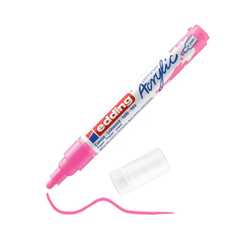 Edding – Ακρυλικός Μαρκαδόρος 5100, 2-3mm, Neon Pink 5100-69
