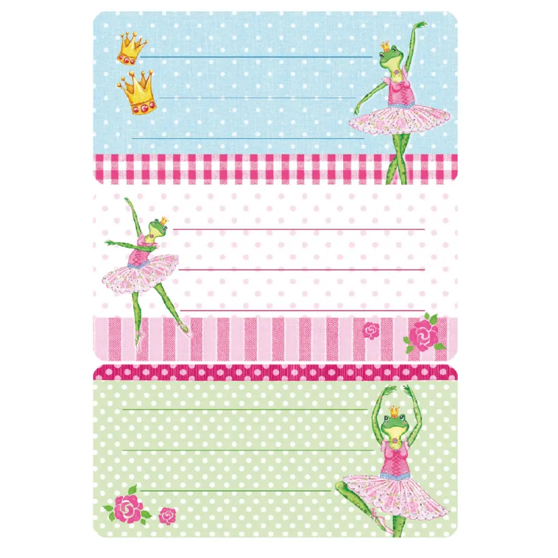 Herma - Ετικέτες Αυτοκόλλητες Τετραδίων, Frog Ballerina Glittery 6 Τμχ 5523