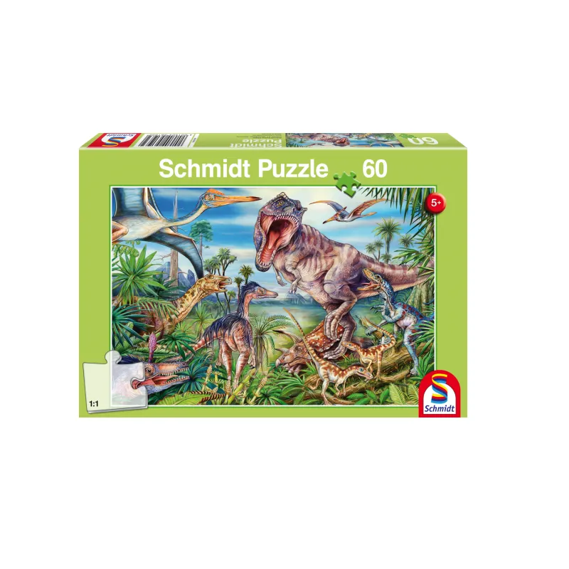 Schmidt Spiele – Puzzle Amongst The Dinosaurs 60 Pcs 56193
