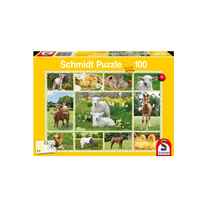Schmidt Spiele - Puzzle Baby Farm Animals 100 Pcs 56194