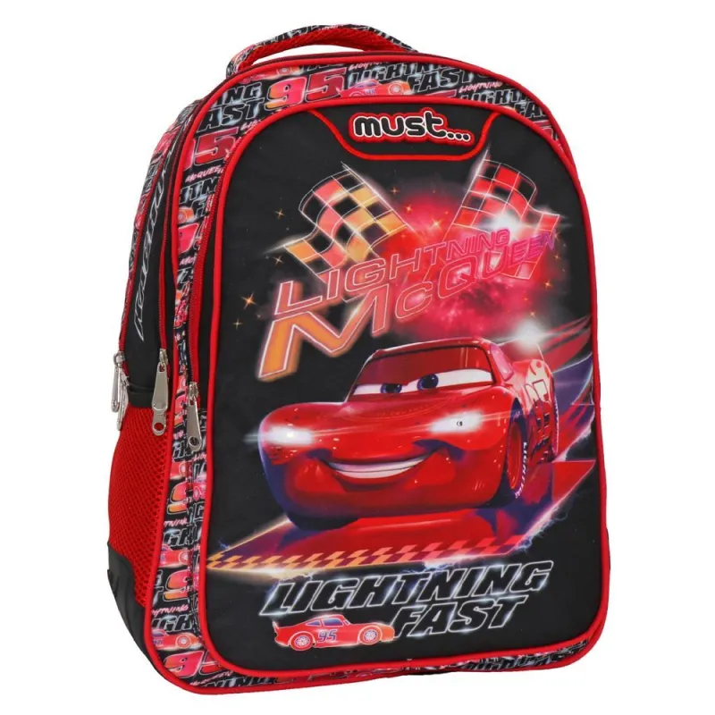 Diakakis - Τσάντα Πλάτης Δημοτικού Must, Disney Cars, Lighting Fast 563363