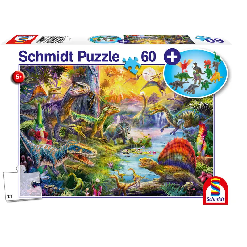 Schmidt Spiele – Puzzle Dinosaurs 60 Pcs 56372