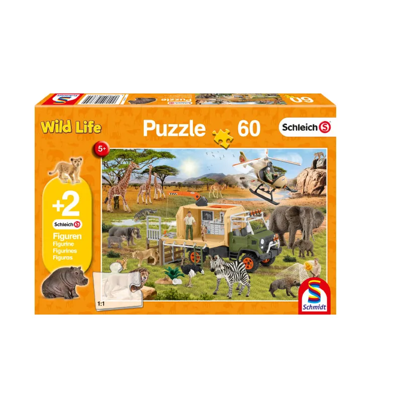 Schmidt Spiele – Puzzle Adventurous Animal Rescue 60 Pcs 56384